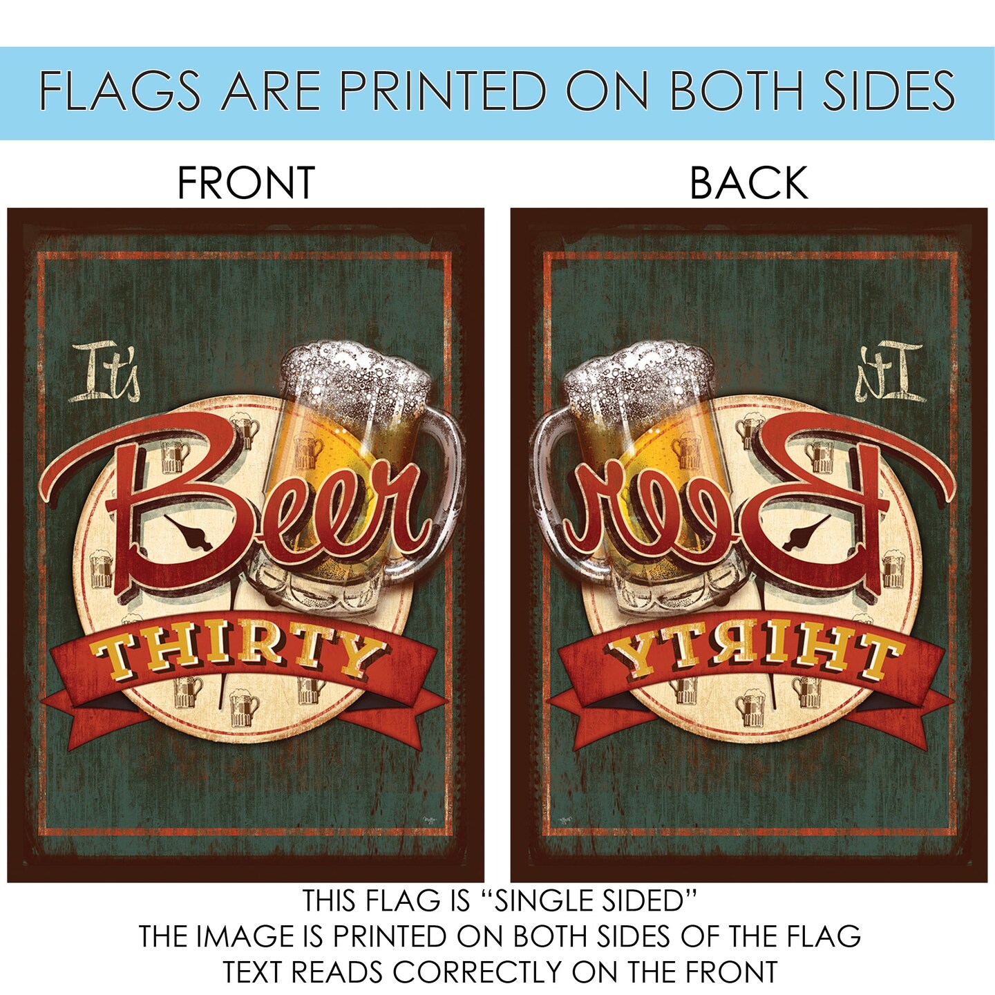 It&#x27;s Beer Thirty Decorative Funny Flag