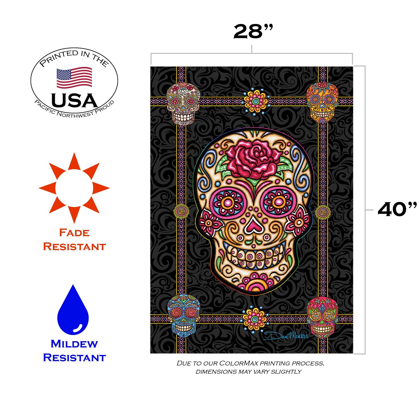 Sugar Skulls Decorative Halloween Flag