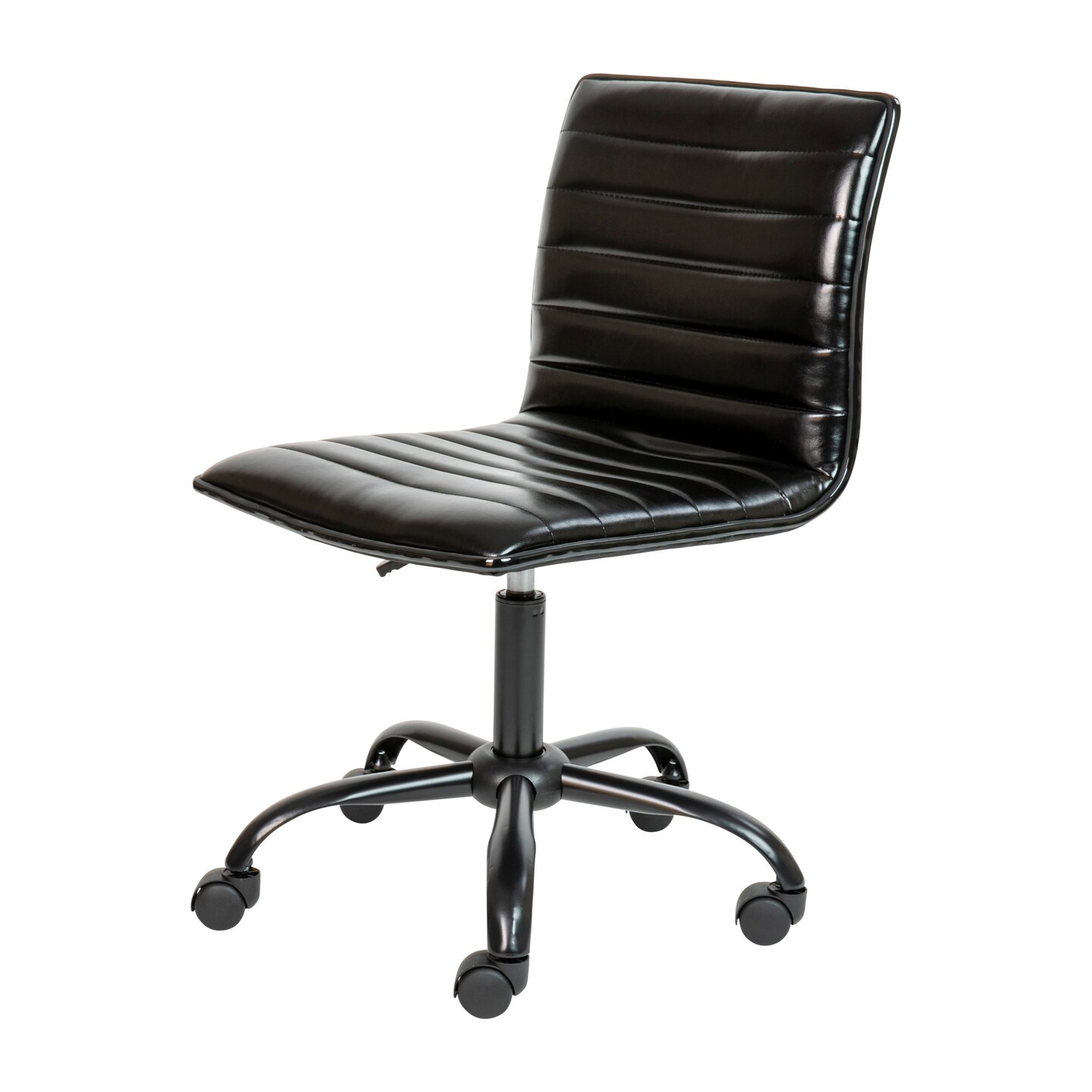 Merrick Lane Amelie Home Office Chair Ergonomic Executive Ribbed Low Back Armless Computer Desk Chair - Base, Frame &#x26; Border
