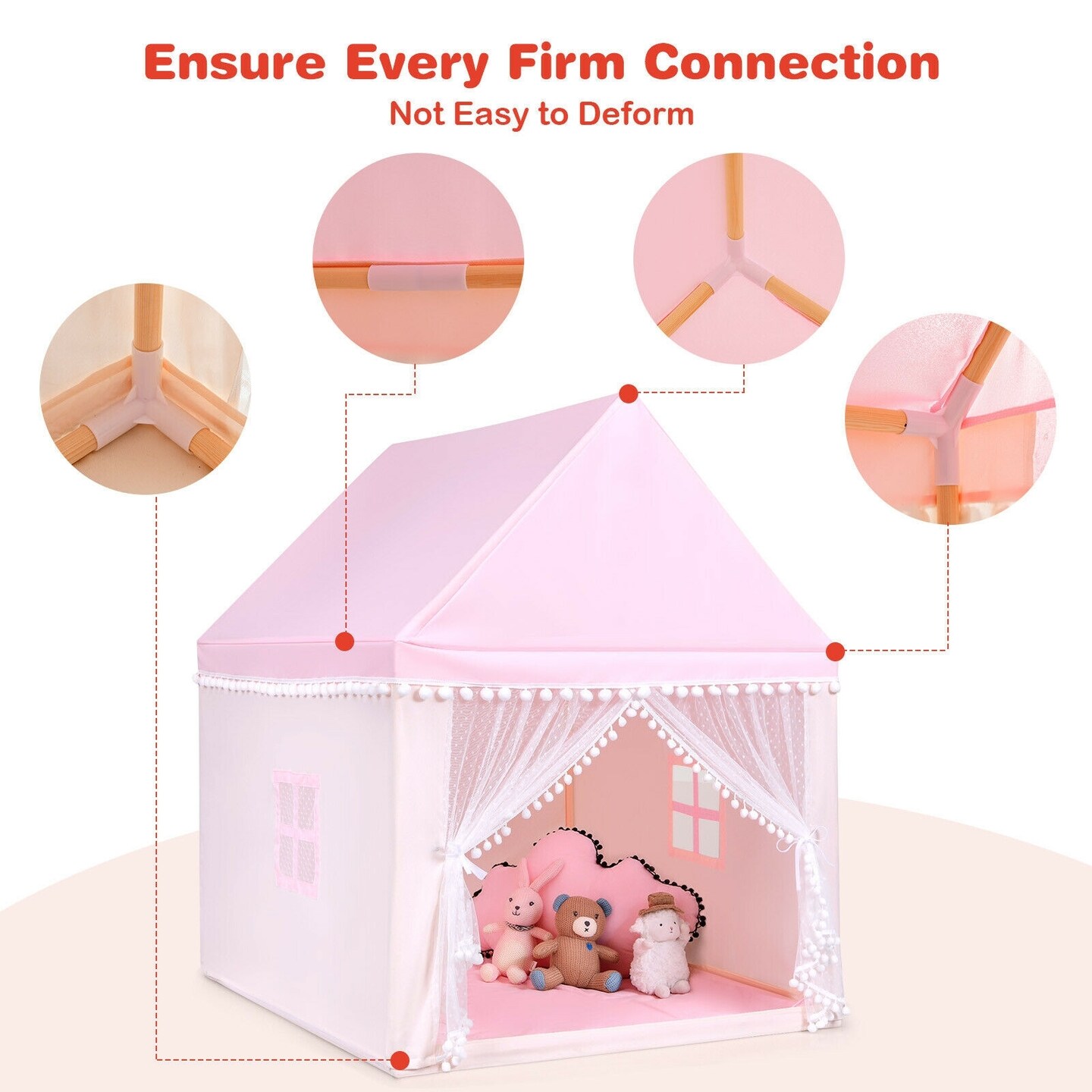 Kids Play Tent Large Playhouse Children Play Castle Fairy Tent Gift with Mat