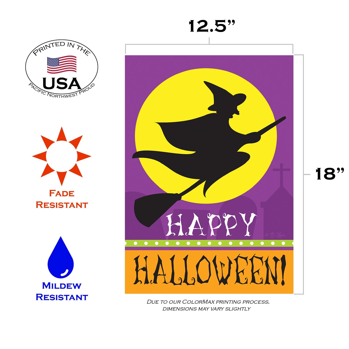 Witch Silhouette Decorative Halloween Flag