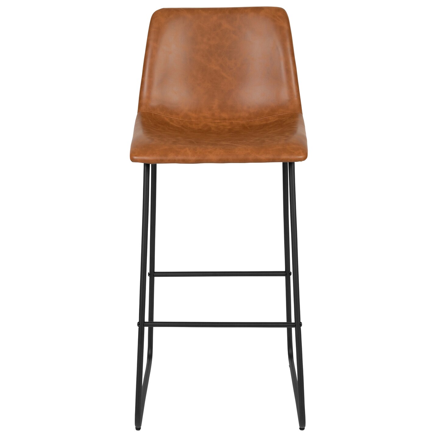 Merrick Lane 30 inch Faux Bar Height Bucket Seat Stools, Set of 2