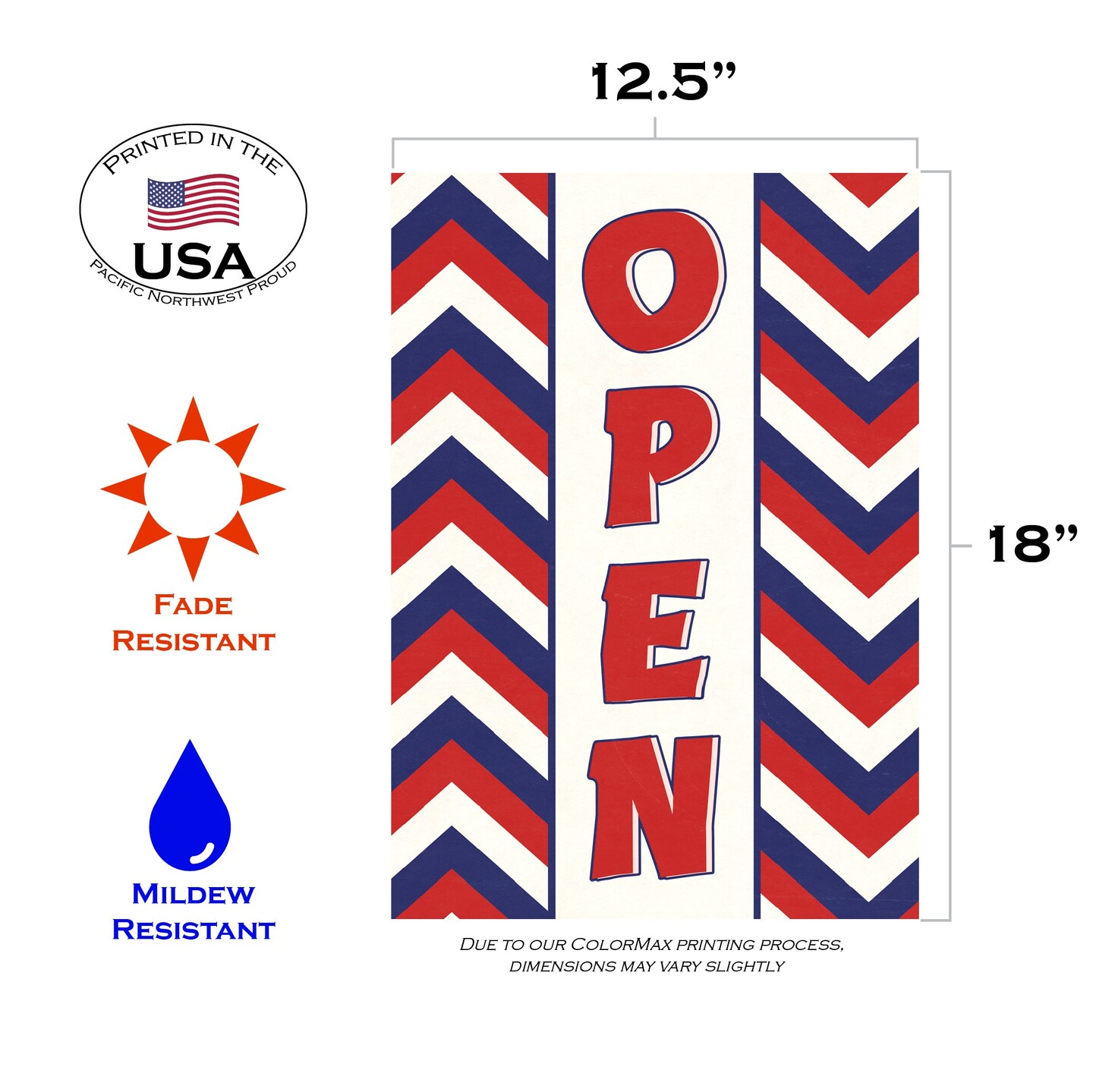 Open-Chevron Decorative Open Flag