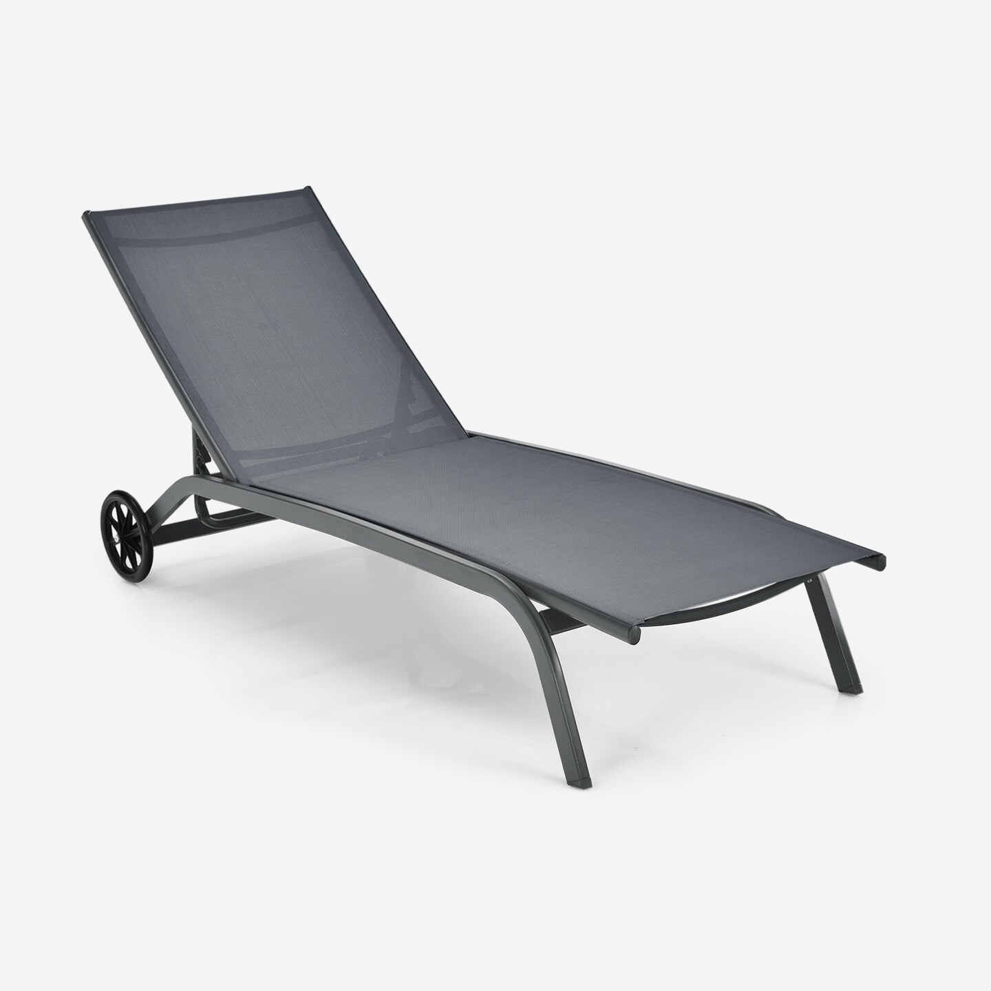 Costway Outdoor Adjustable Chaise Lounge Patio 6-Position Recliner with Wheels