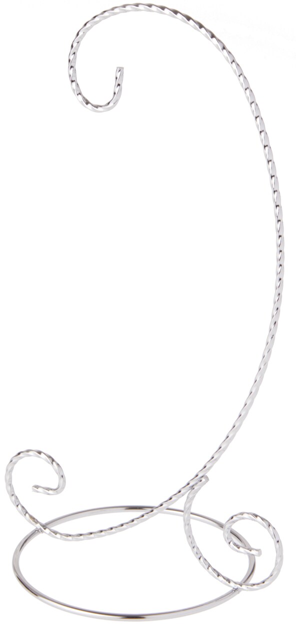 Bard's Twisted Silver Ornament Stand, Medium, 9.5" H x 5.5" W x 5.5" D