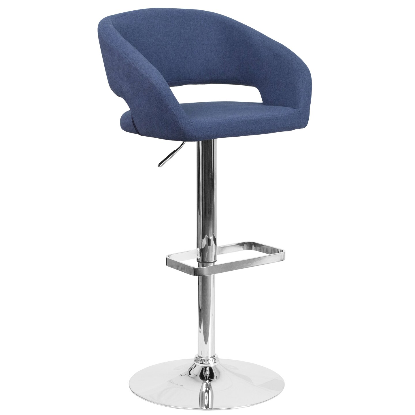Merrick Lane Rothko Modern Bar Stool Rounded Mid-Back Stool With Height Adjustable Swivel Seat