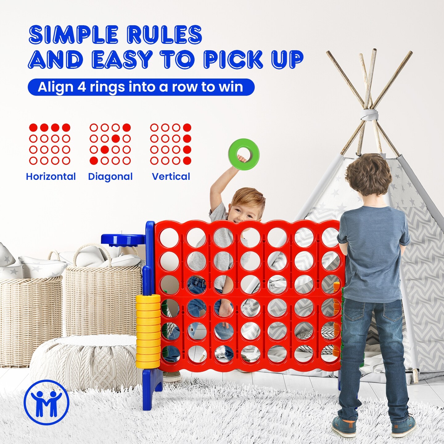 2.5Ft 4-to-Score Giant Game Set Perfect for Indoor-Outdoor Use