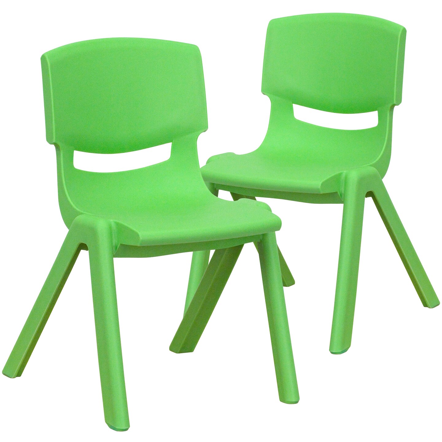 Emma and Oliver 2 Pack Plastic Stackable School Chair with 12&#x22;H Seat, Preschool Seating