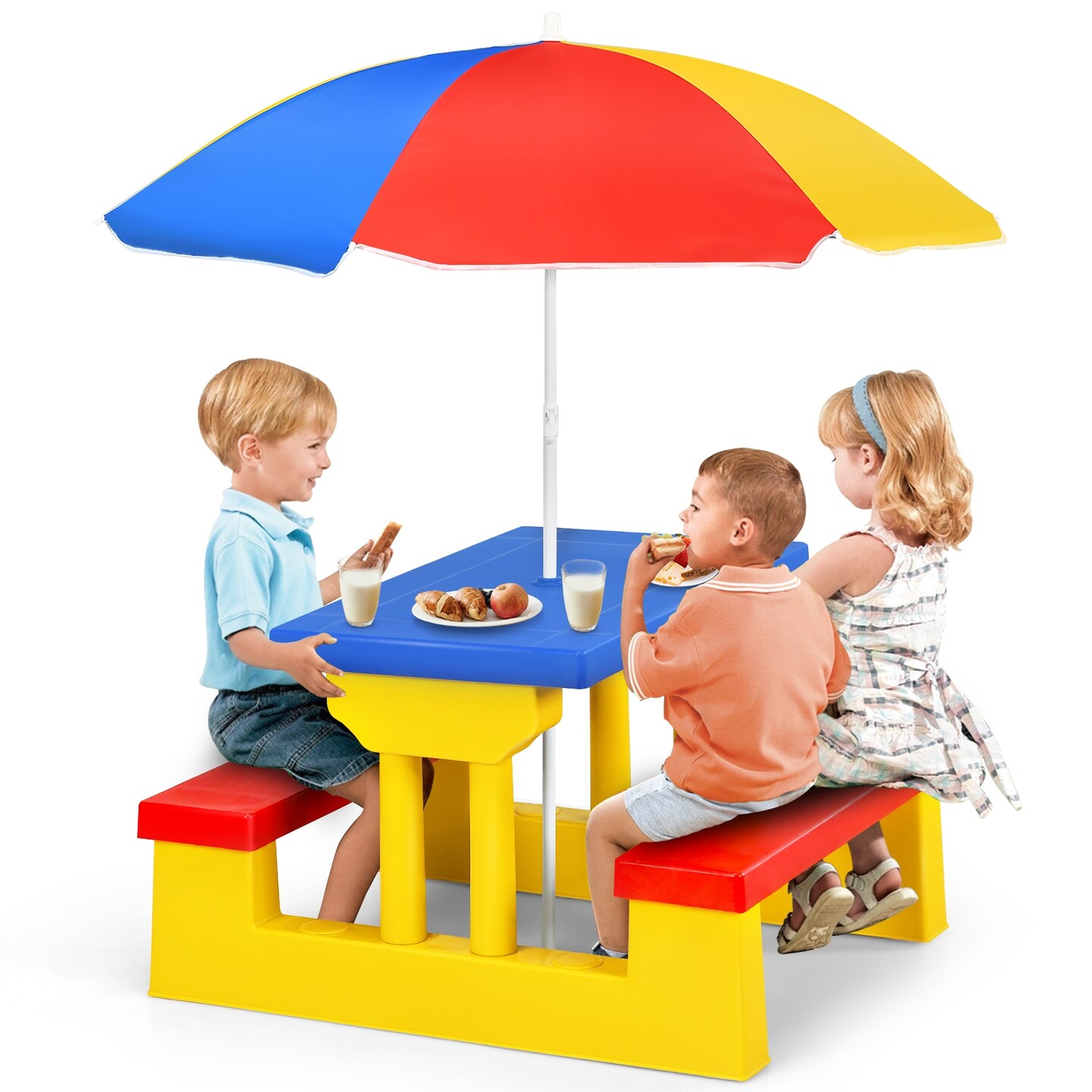 TRIPSHION PICNIC BOY フーディー 9colors Outsunny Kids Folding Picnic Table and Chair Set Rabbit