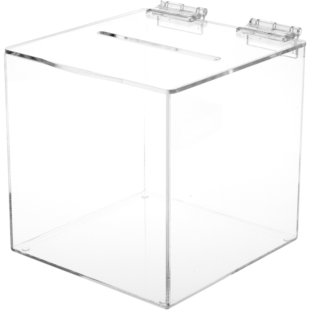 Plymor Clear Acrylic Ballot / Collection / Donation Box, 6" W x 6" D x