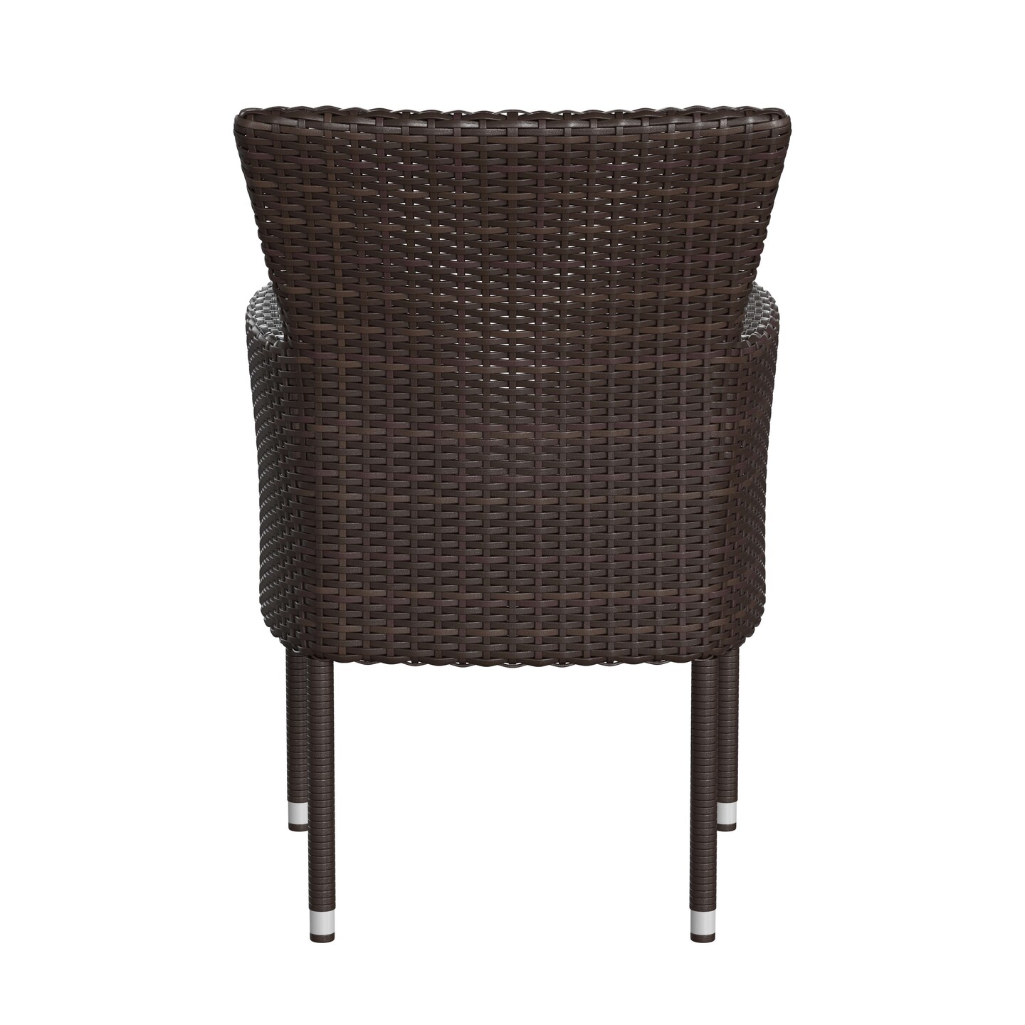 Merrick Lane Sunset Patio Chairs with Fade and Weather Resistant Wicker Wrapped Powder Coated Steel Frames & Cushions-Set of 2