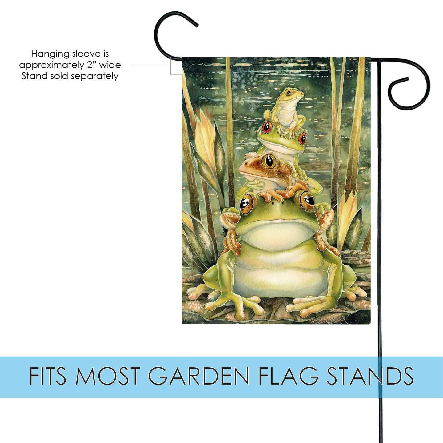 Tower of Frogs Decorative Frog Flag