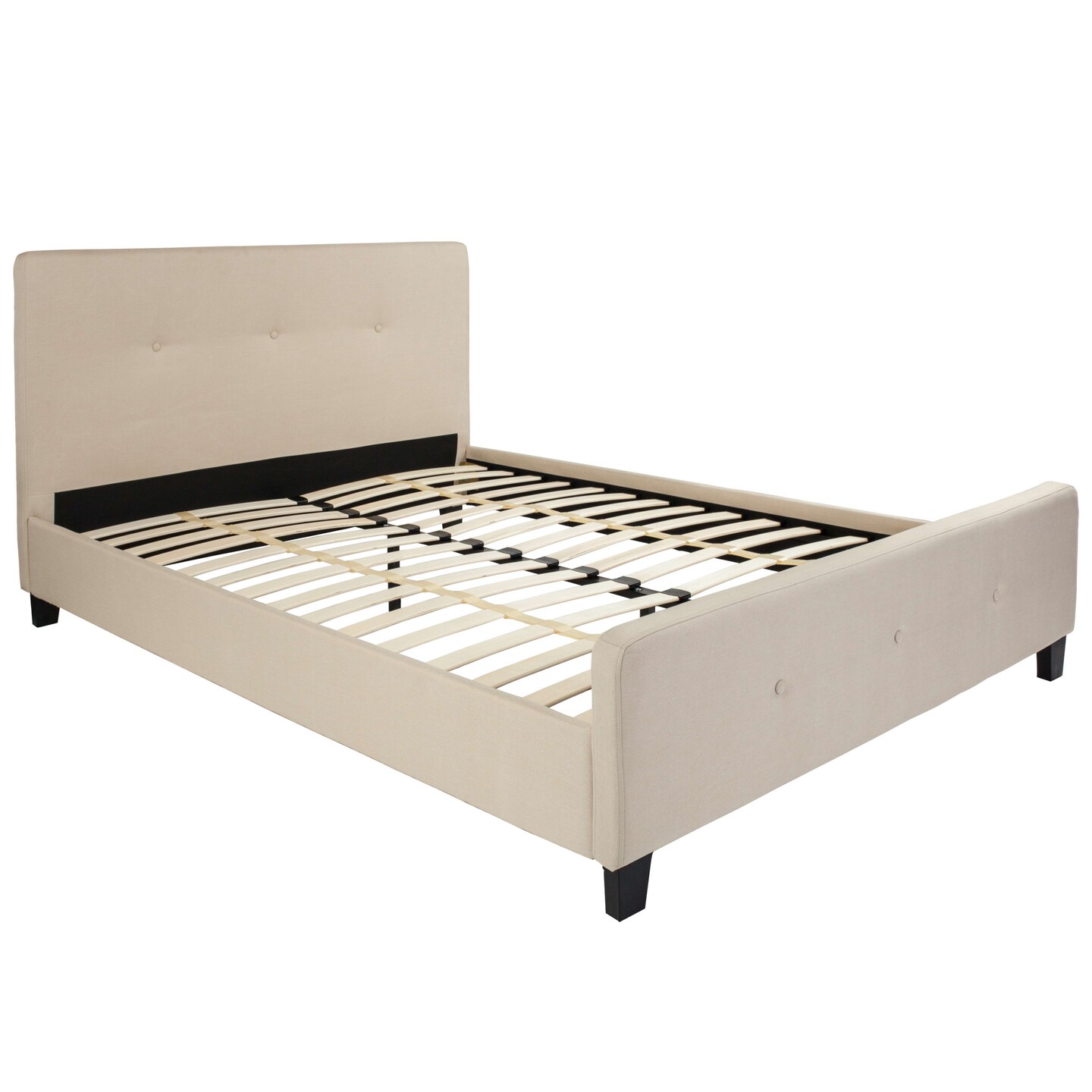 Merrick Lane Clarendon Platform Bed Contemporary Tufted Upholstered Platform Bed with Footboard