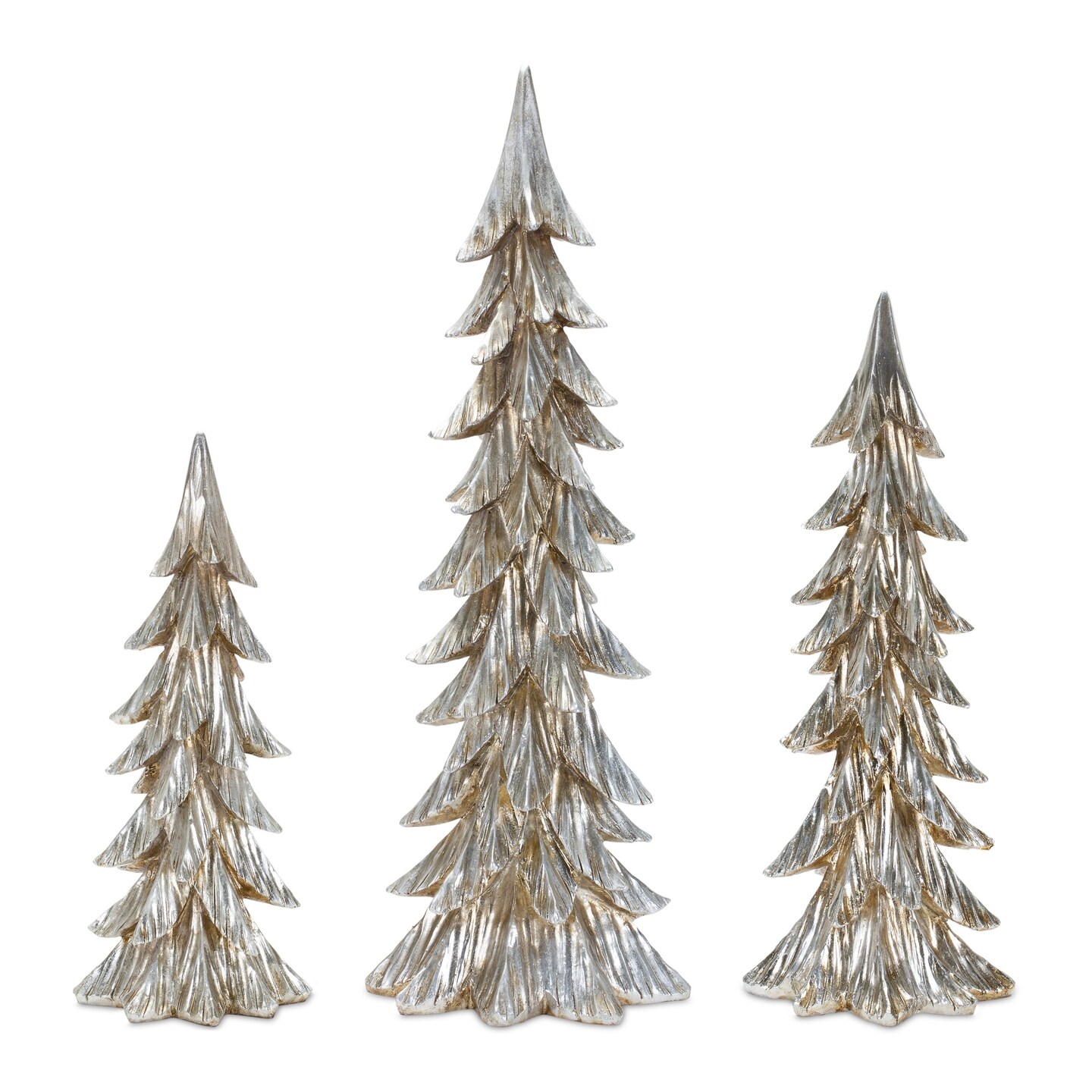 Melrose Set of 3 Silver Christmas Trees Tabletop Decor 2.25' | Michaels