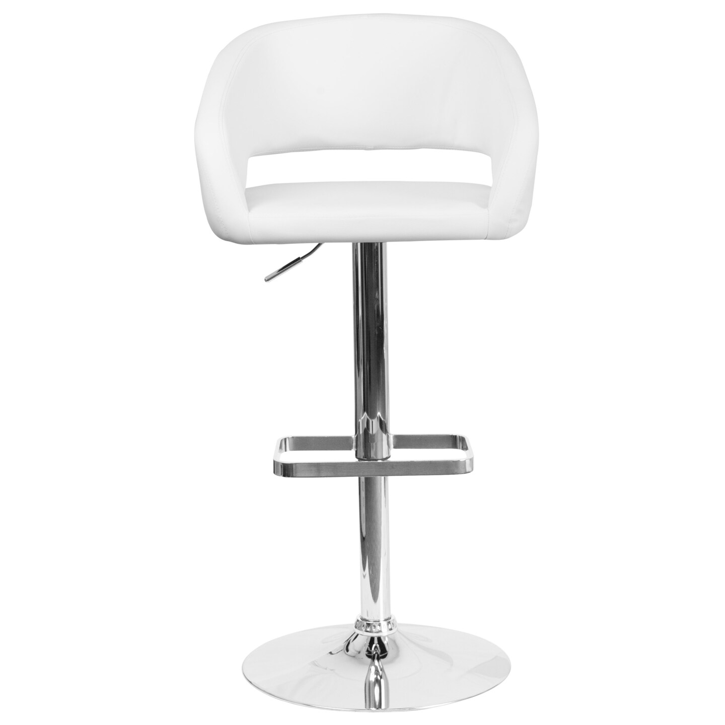 Merrick Lane Rothko Modern Bar Stool Rounded Mid-Back Stool With Height Adjustable Swivel Seat