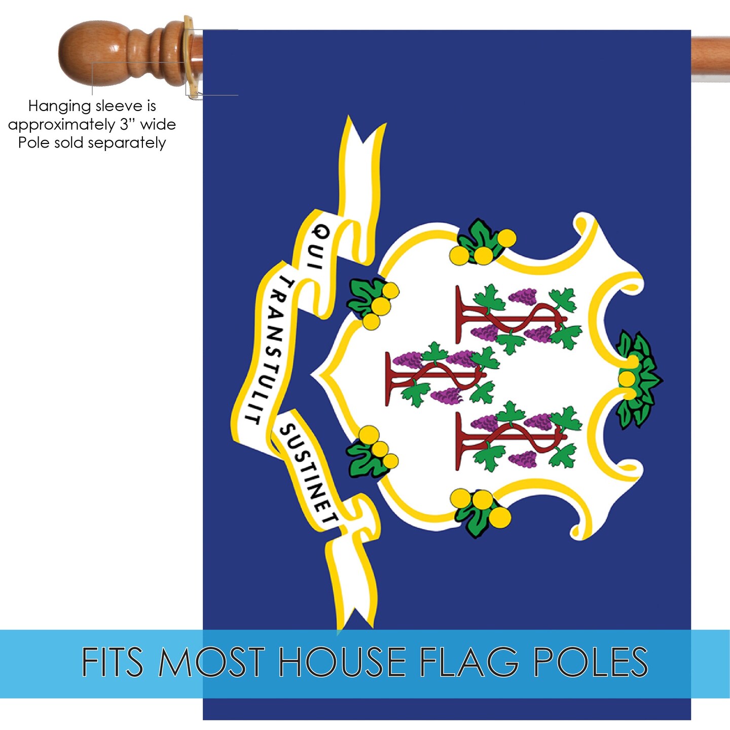 Connecticut State Flag Decorative  Flag