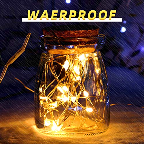 10 Pck Fairy Lights, LED Fairy Lights Battery Operated,7 Feet 20 LED Flexible Firefly Mason Jar Lights Mini String Lights for DIY Wedding Party Bedroom Christmas Decoration (Warm White)