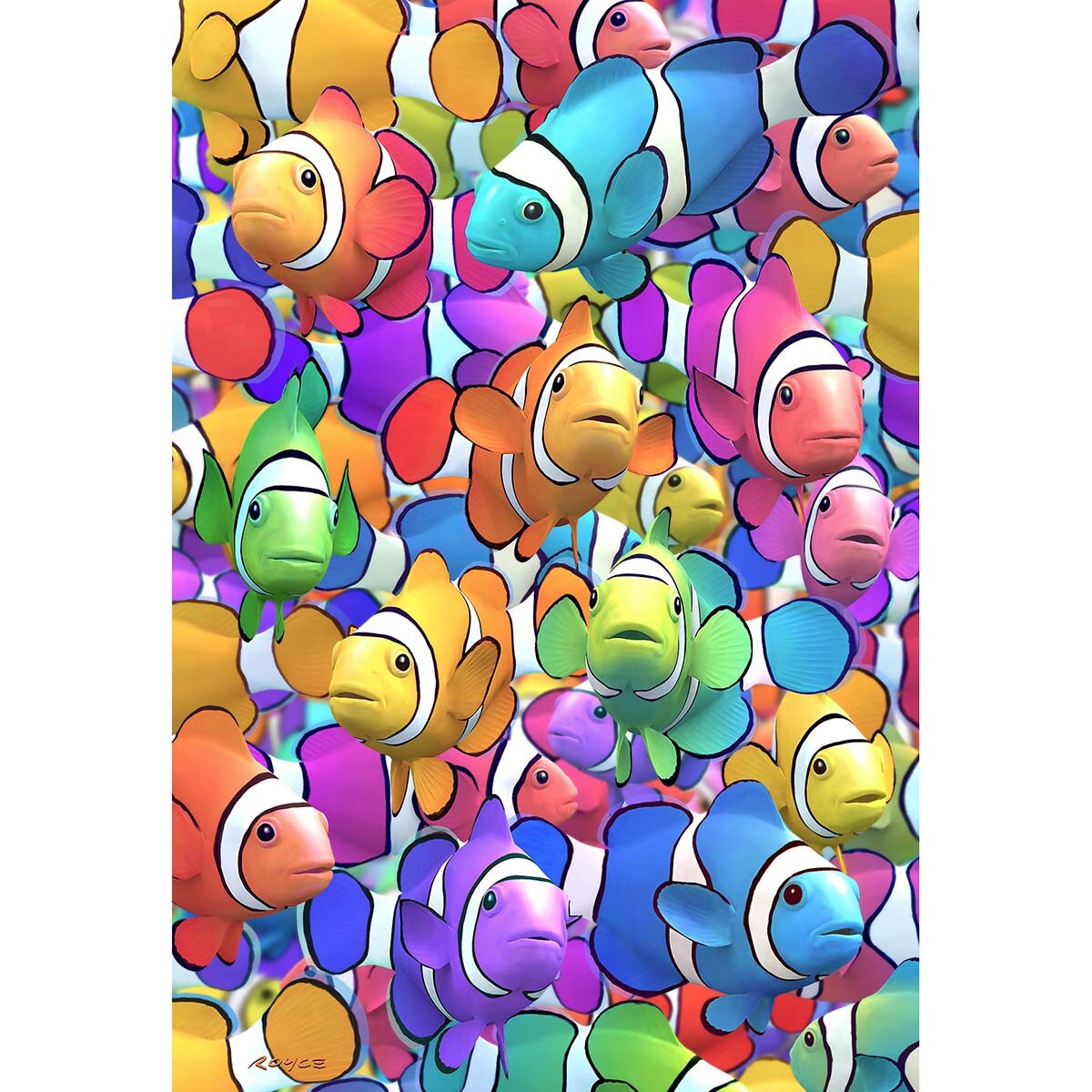 Rose Art Clown Fish Lenticular 3D Puzzle