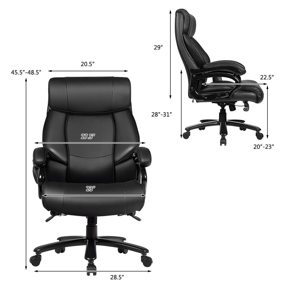 PU Leather Massage Office Chair with Thick Foam Cushion