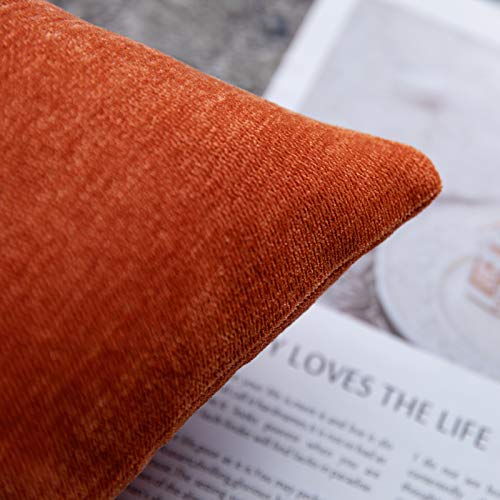 Anickal Fall Pillow Covers 18x18 Inch for Fall Decor Set of 2 Burnt Orange Autumn Rustic Decorative Square Throw Pillow Covers Cushion Case for Sofa Couch Farmhouse Home Decorations