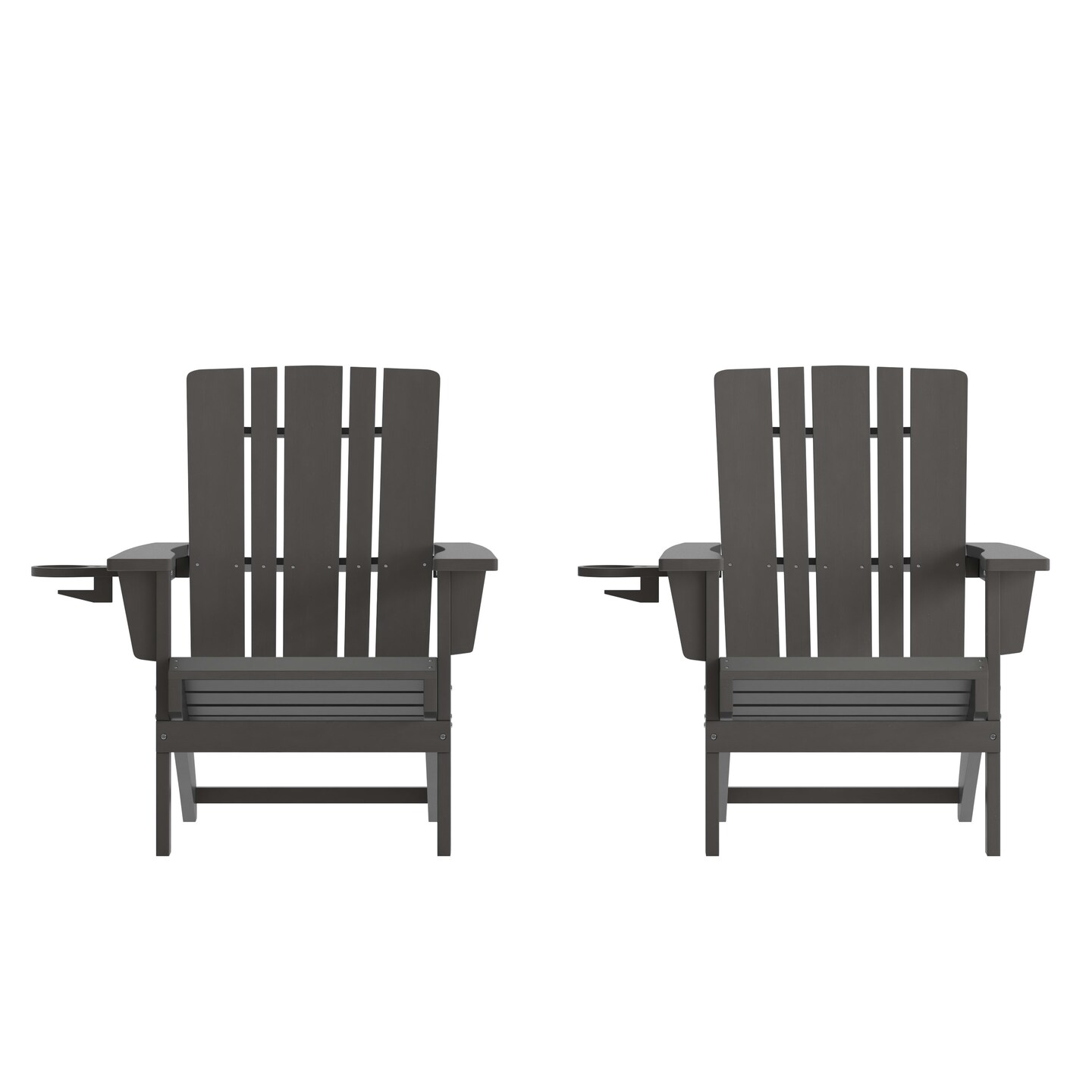 Merrick Lane Ridley Adirondack Chair with Cup Holder, Weather Resistant HDPE Adirondack Chair