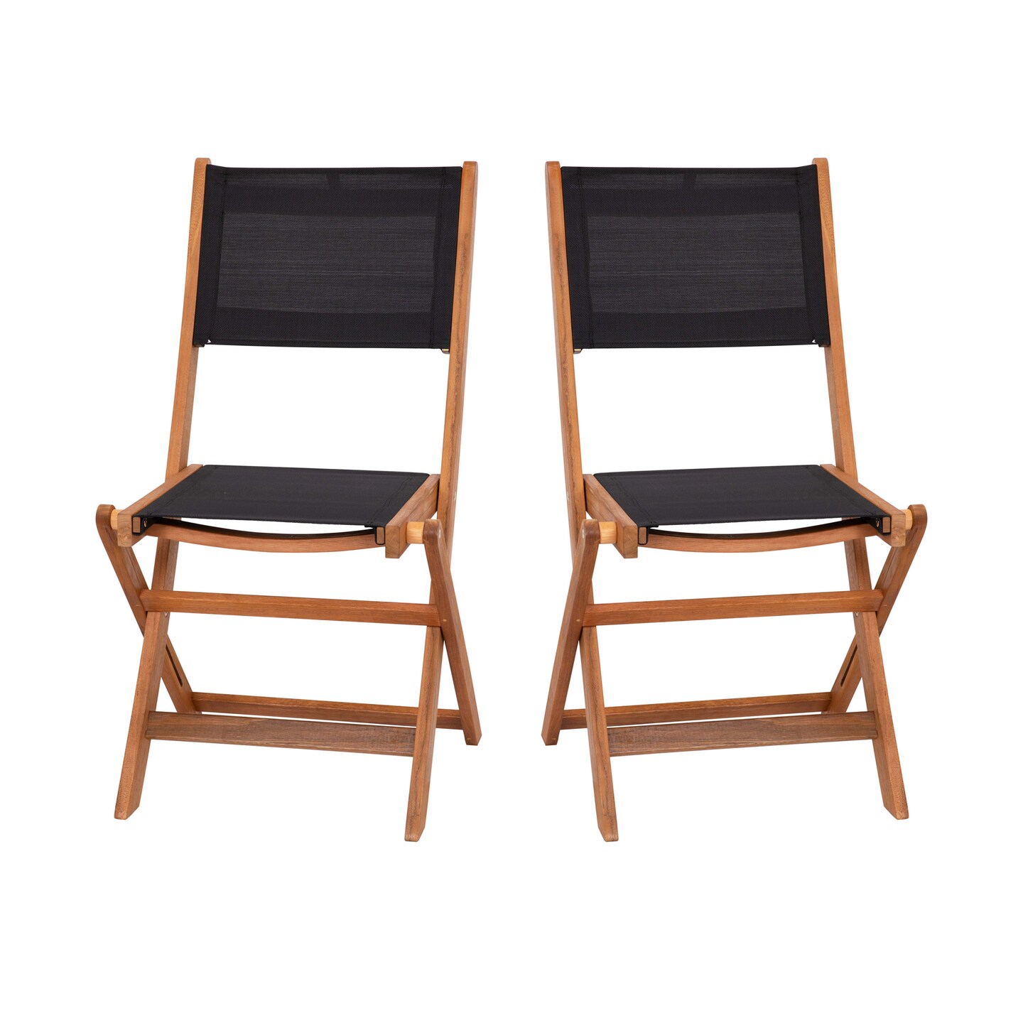 Merrick Lane Stora Set of 2 Indoor/Outdoor Acacia Wood Folding Patio Bistro Chairs with