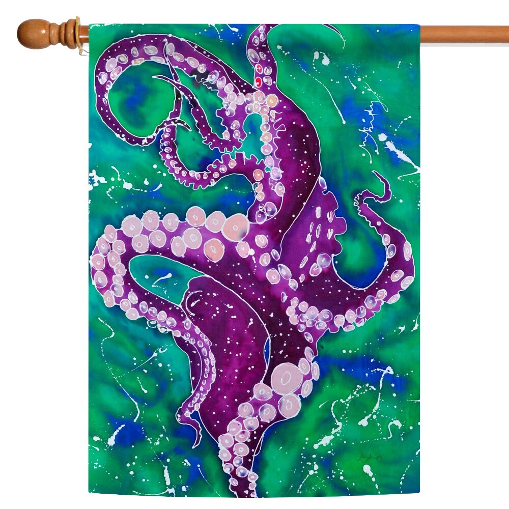 Purple Octopus Decorative Coastal Flag