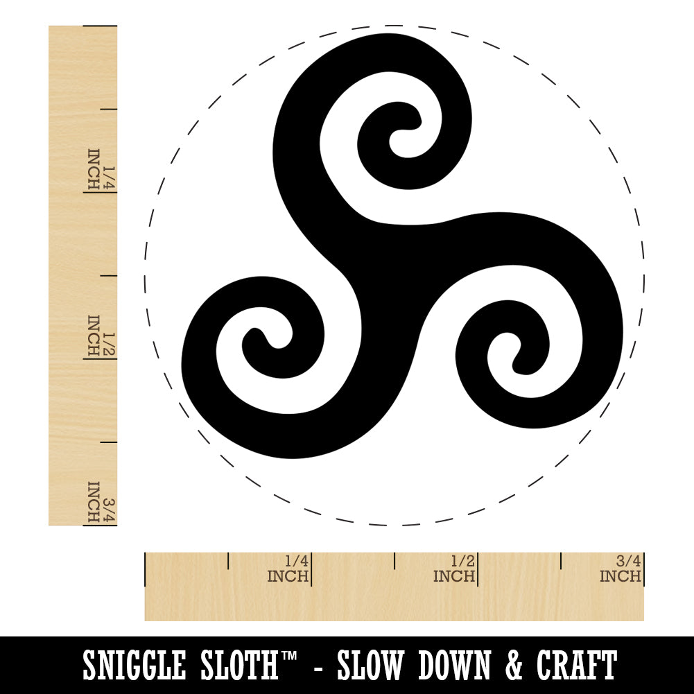 Triskele Triskelion Triple Spiral Celtic Symbol Self-Inking Rubber Stamp for Stamping Crafting Planners