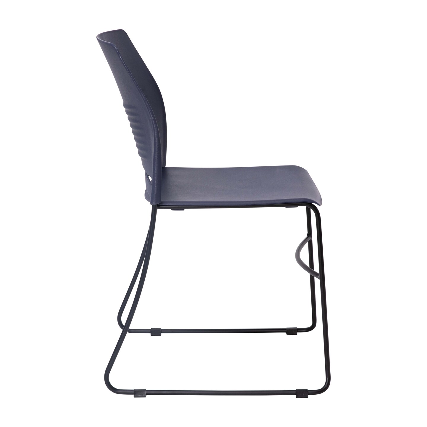 Emma and Oliver Arcana Series Heavy Duty 660 lb. Capacity Ergonomic Polypropylene Stack Chair with Perforated Back and Steel Sled Base