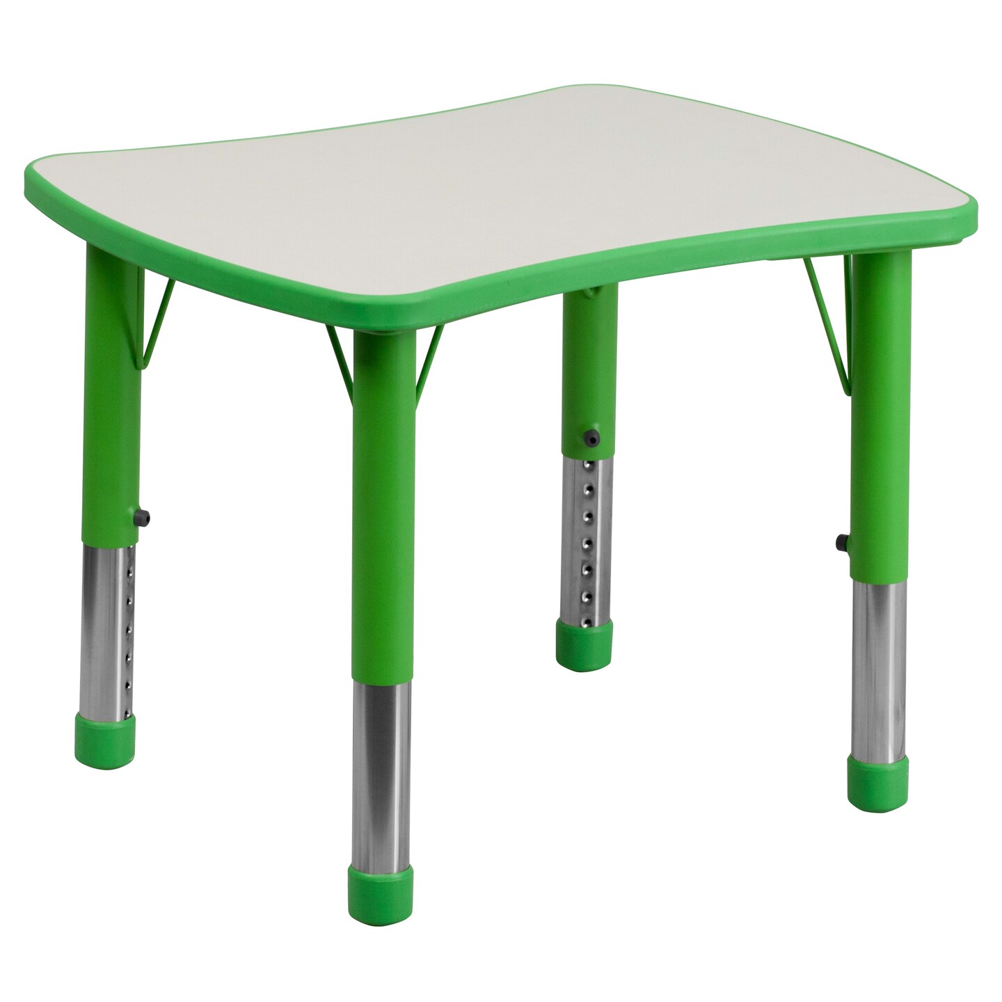 Emma and Oliver 21.875"W x 26.625"L Rectangular Plastic Height Adjustable Activity Table