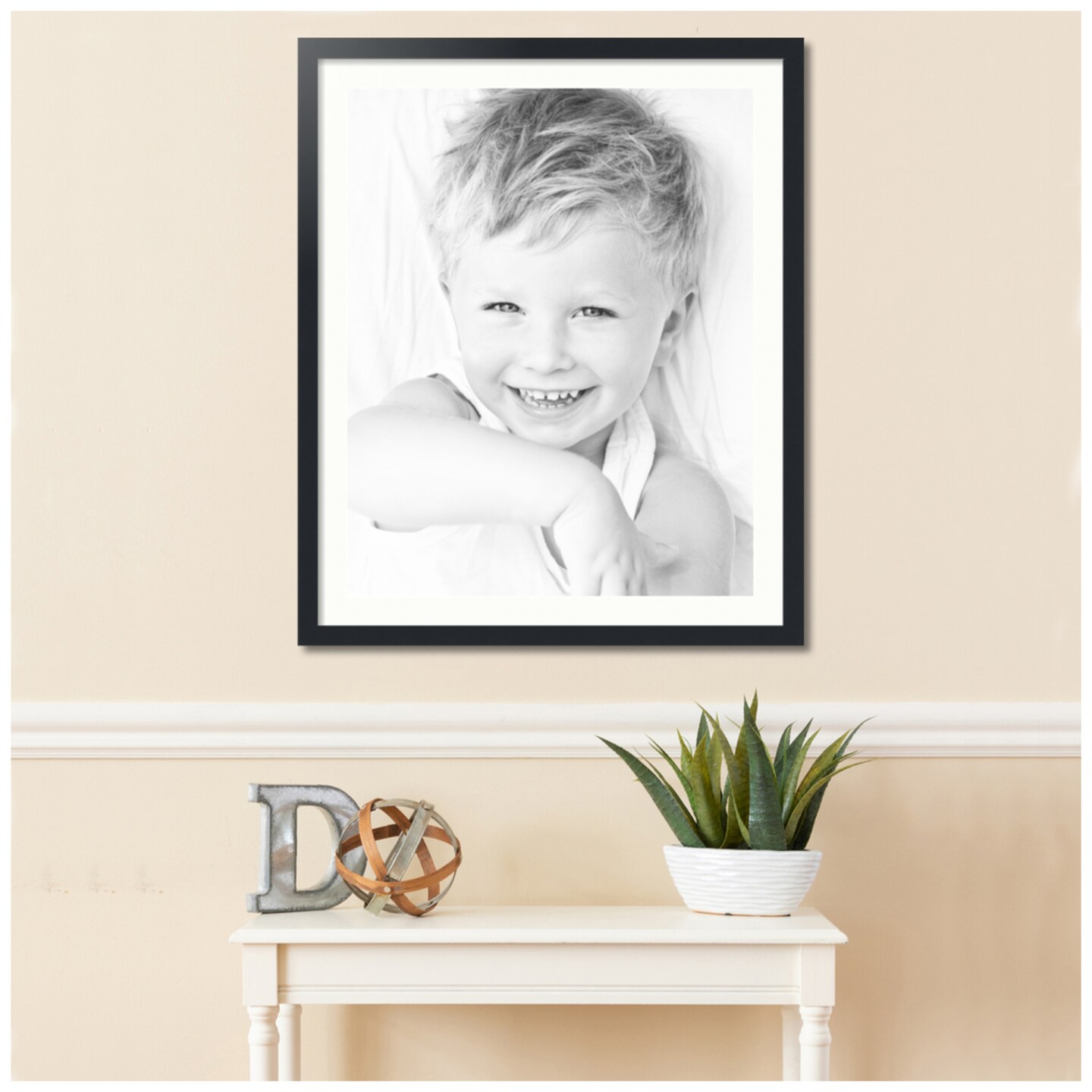 ArtToFrames 28x34" Matted Picture Frame with 24x30" Single Mat Photo Opening Framed in 1.25" Black and 2" Mat (FWM-3926-28x34)