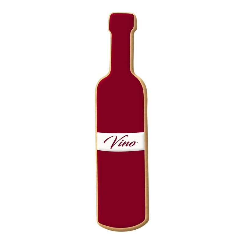 Wine Bottle Cookie Cutter 5 Inch, CookieCutter.com, Tin Plated Steel, Handmade in the USA