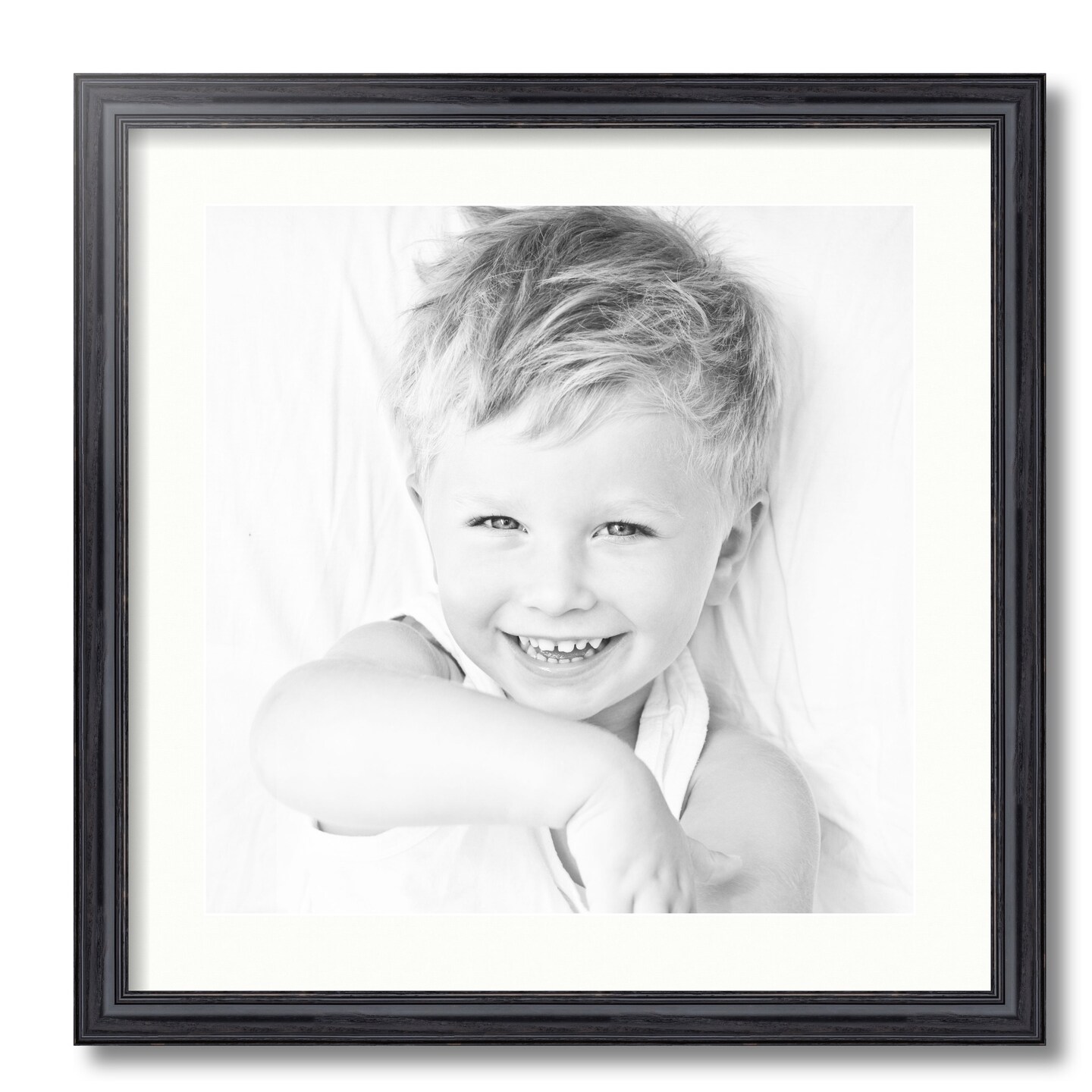 ArtToFrames 20x20&#x22; Matted Picture Frame with 16x16&#x22; Single Mat Photo Opening Framed in 1.25&#x22; Black and 2&#x22; Mat (FWM-4083-20x20)