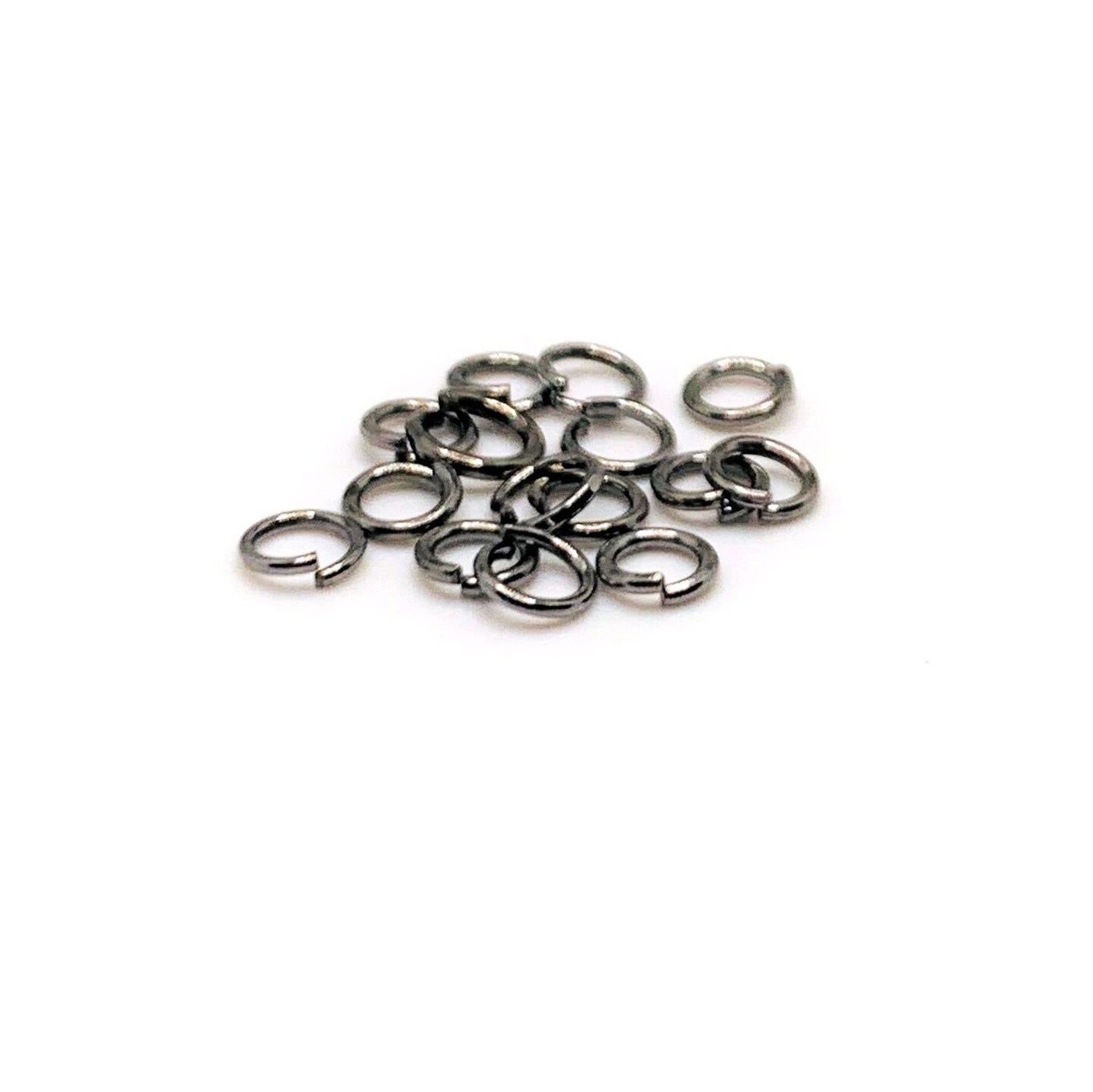 100, 500 or 1,000 Pieces: 4 mm Gunmetal Gray Open Jump Rings, 21g