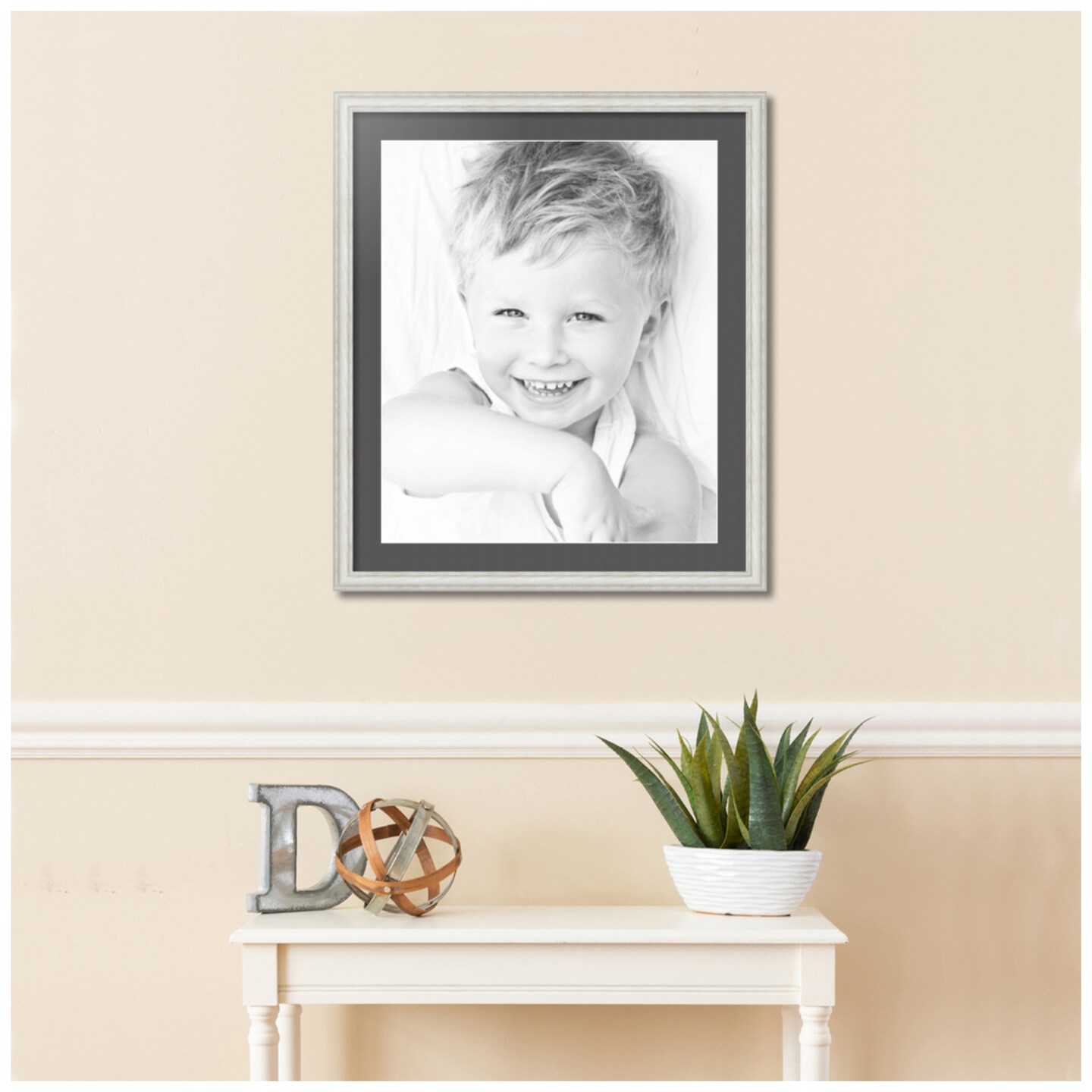 ArtToFrames 24x28&#x22; Matted Picture Frame with 20x24&#x22; Single Mat Photo Opening Framed in 1.25&#x22; White and 2&#x22; Mat (FWM-4098-24x28)