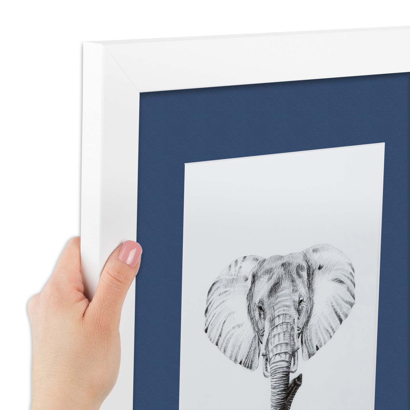 ArtToFrames 17x23" Matted Picture Frame with 13x19" Single Mat Photo Opening Framed in 1.25" White and 2" Mat (FWM-3966-17x23)