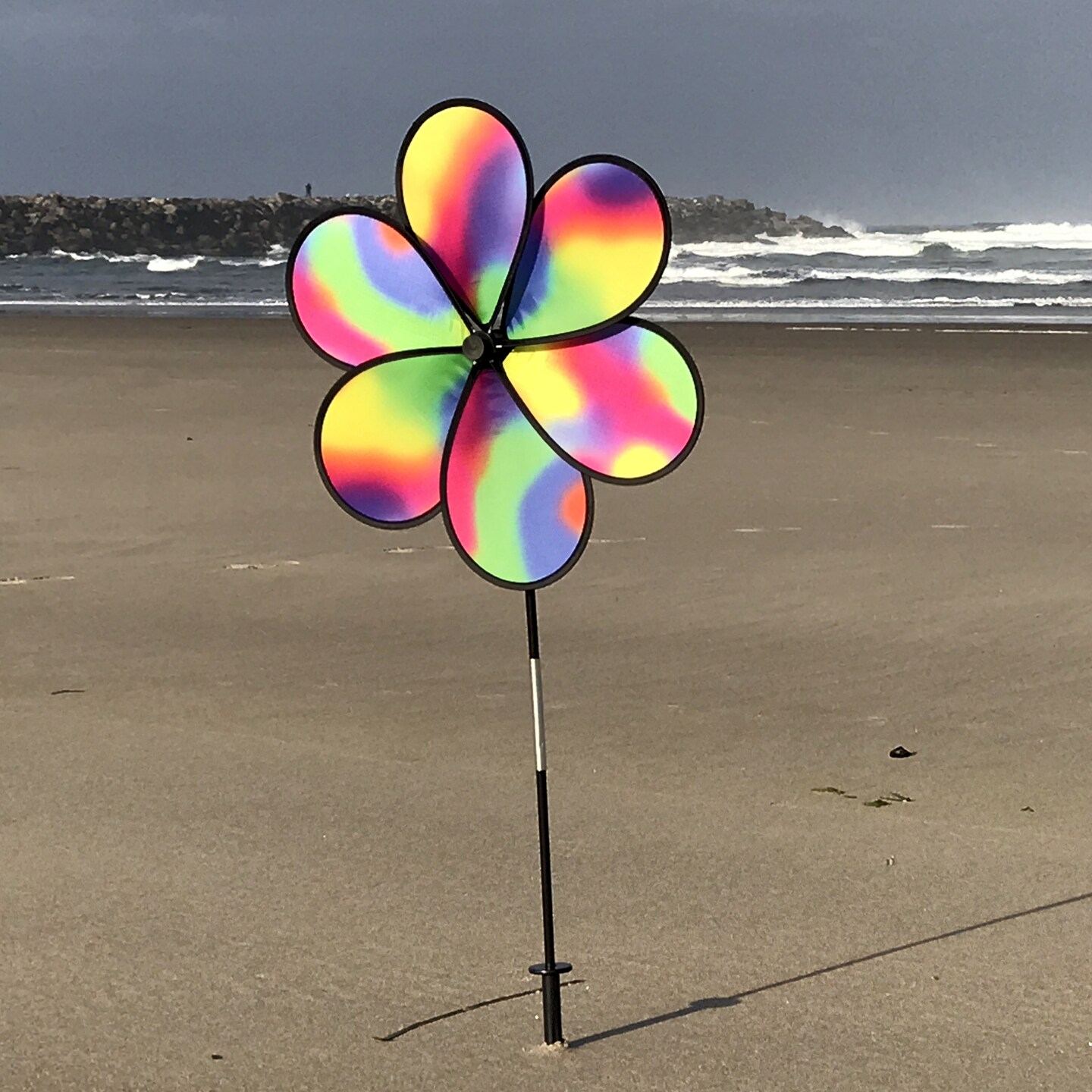 In the Breeze 2663 - 19 Inch Jewel Wind Spinner  - Colorful Flower Spinner for your Yard and Garden
