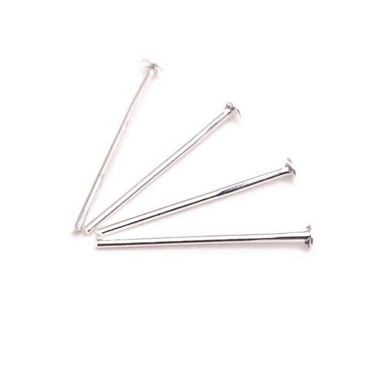 100 or 500 Pieces: 20 mm Silver Plated Eye Pins, 21 gauge