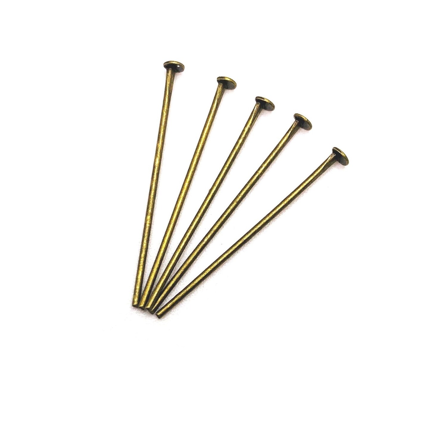 100 or 500 Pieces: 26 mm Bronze Head Pins, 20g