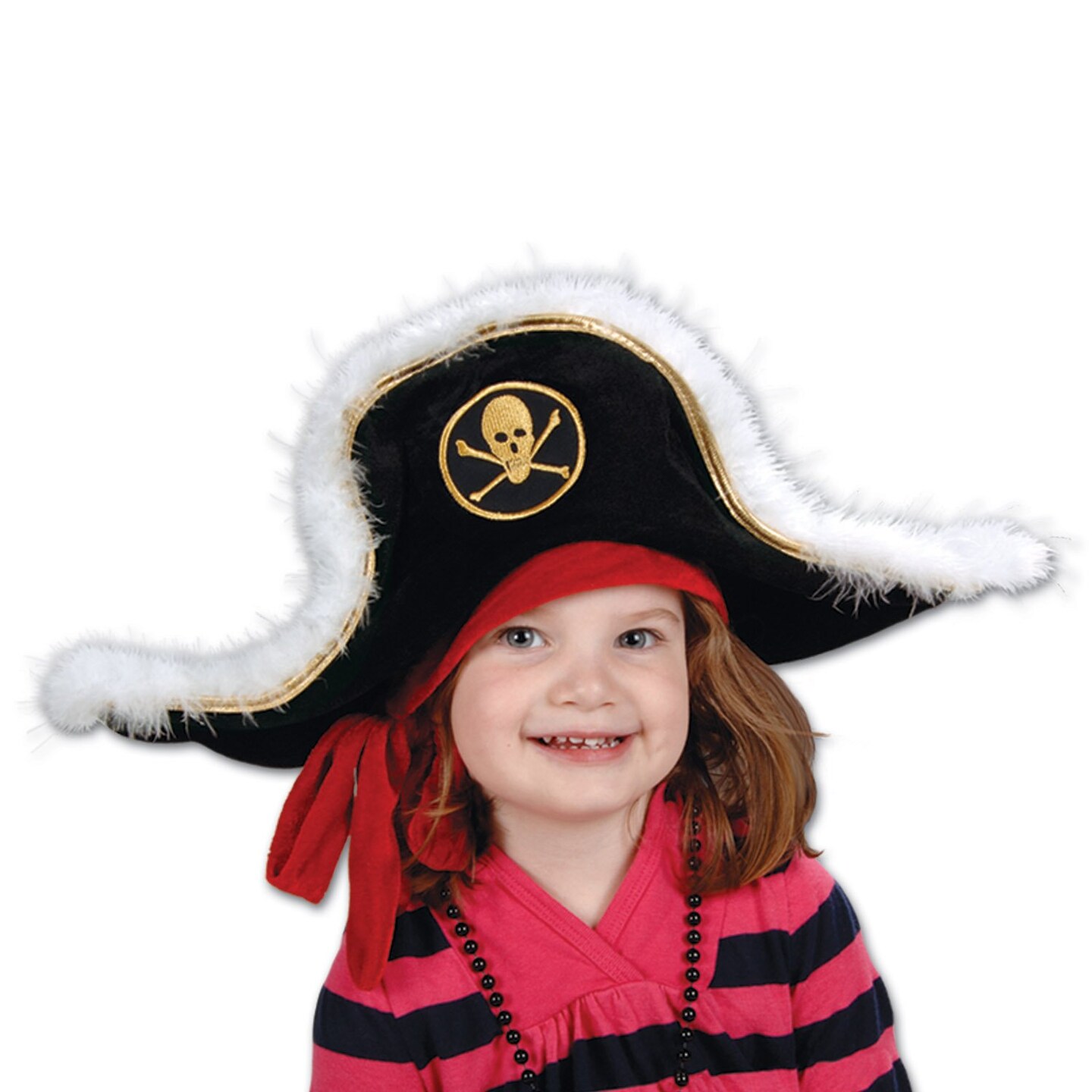 Child Plush Pirate Captain&#x27;s Hats - Pack of 6 for Pirate-Themed Fun!