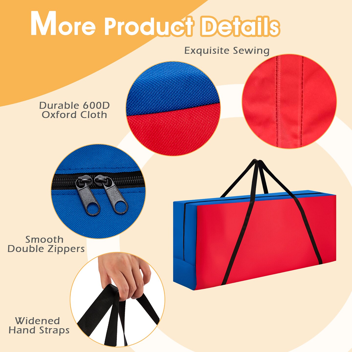 Costway Giant 4 in A Row Connect Game Carry &#x26; Storage Bag for Life Size Jumbo 4 to Score