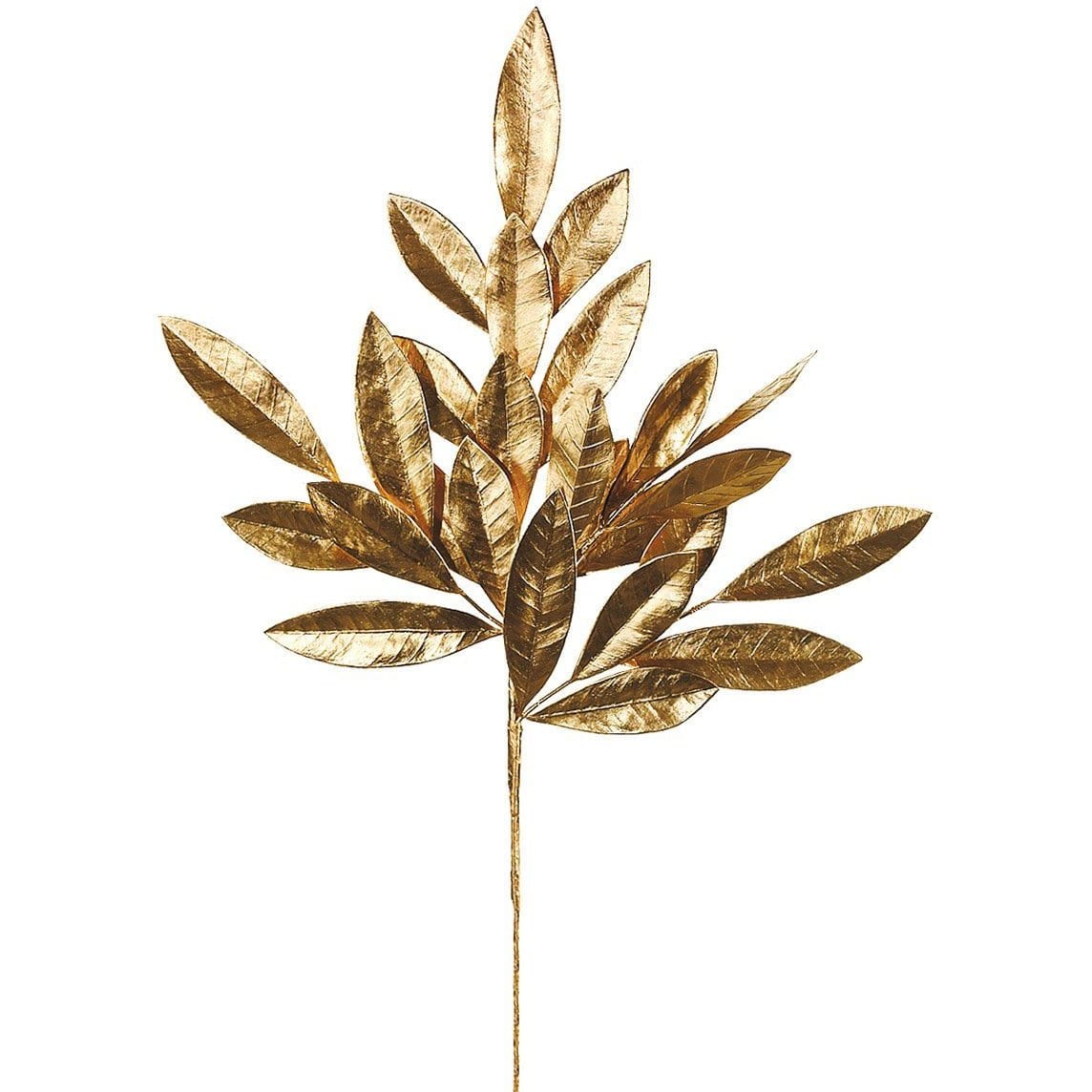 19&#x22; Faux Gold Bay leaf Stem