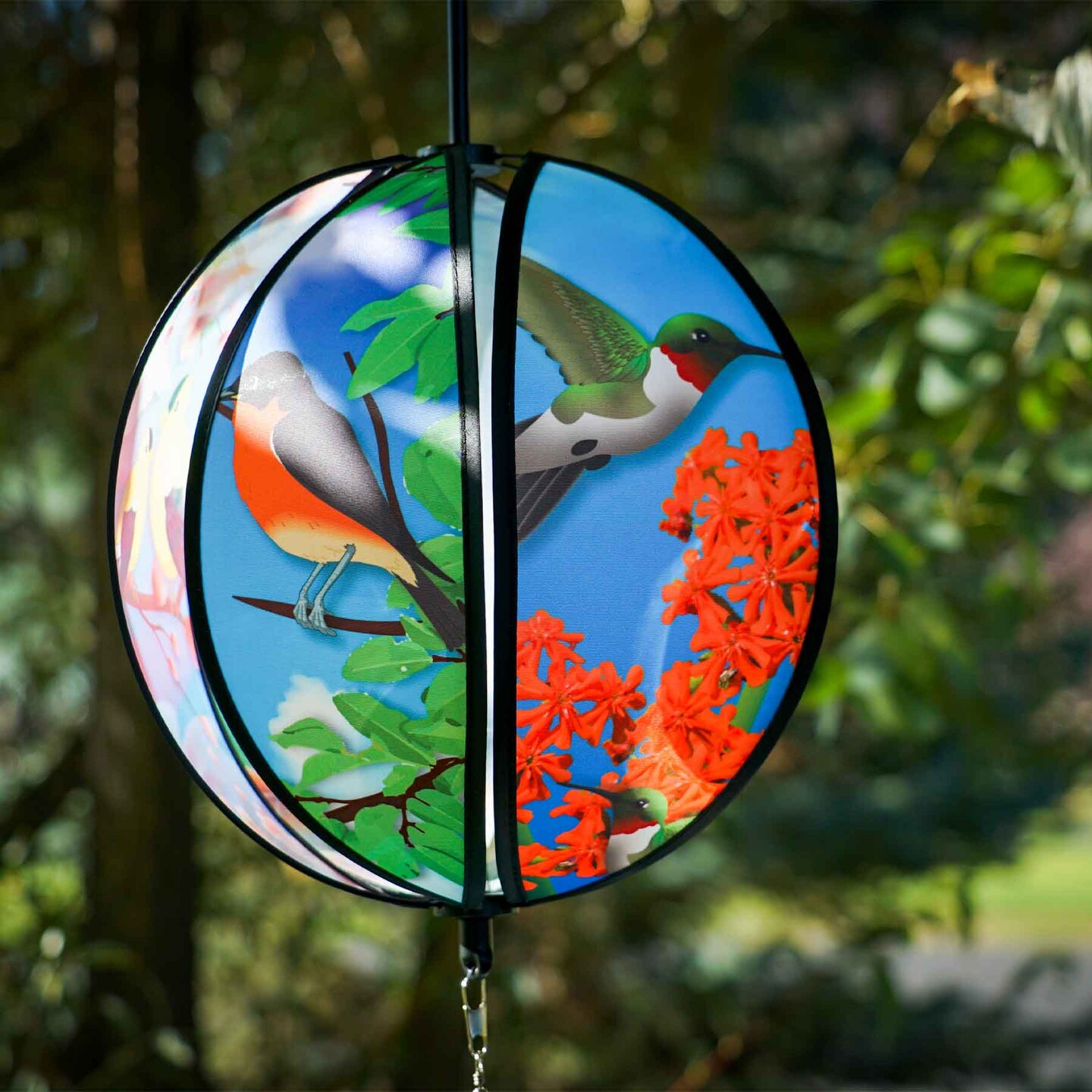 In the Breeze 11-inch Bird Hanging Ball Spinner, Wind Spinner, 2487