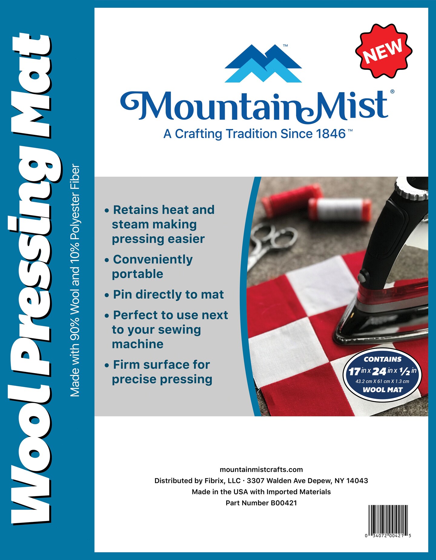 Mountain Mist Wool Pressing Mat 17X24X.5-Grey