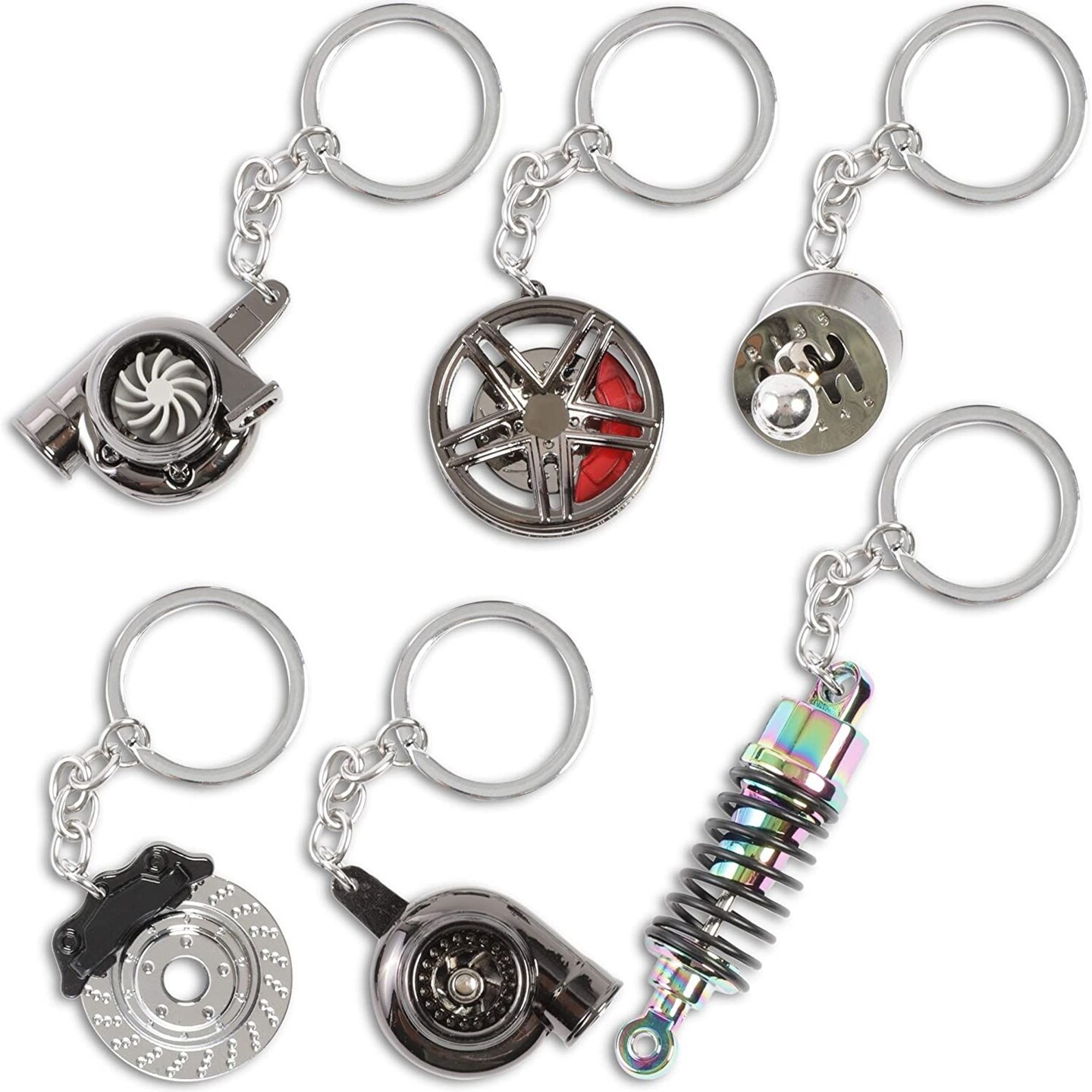 Bright Creations Keychain Bulk Set, Swivel Hooks, D Rings and Slide Buckles  (Silver, 72 Pieces)