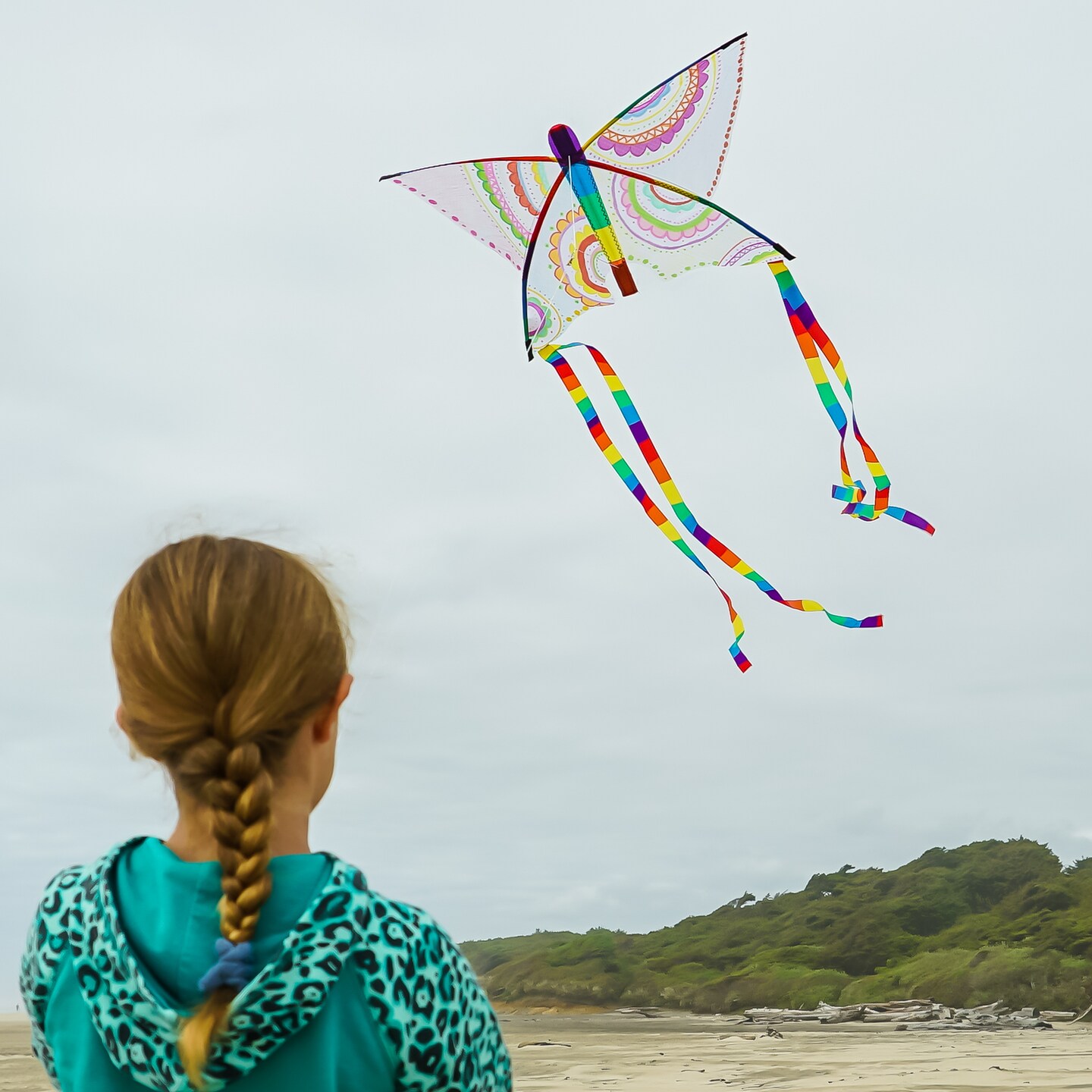 In the Breeze Coloring Butterfly Kite - Single Line - Ripstop Fabric Kite - Includes Crayons, Kite Line and Bag - Creative Fun for Kids and Adults