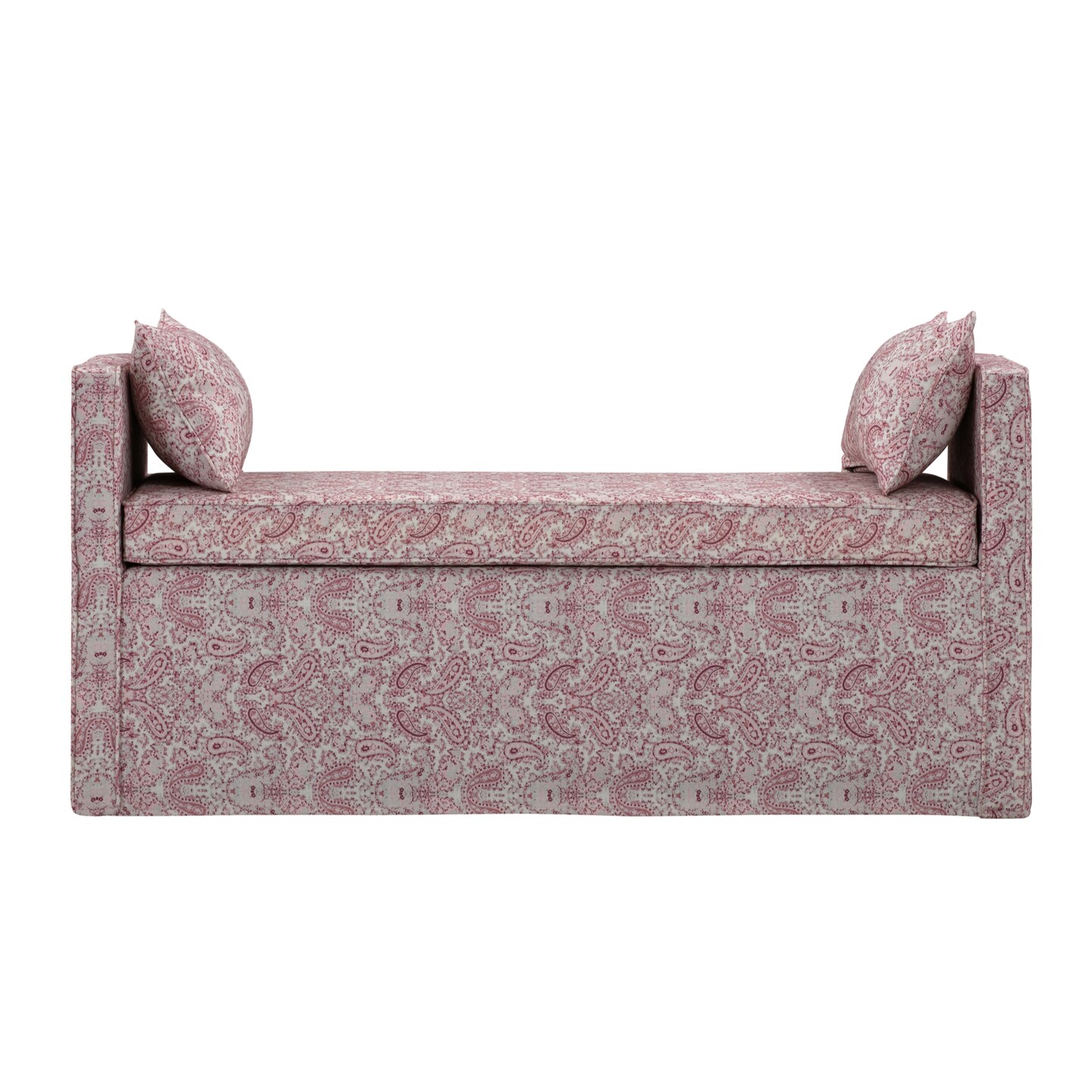 Sofie Linen Upholstered Bench With Two Pillows