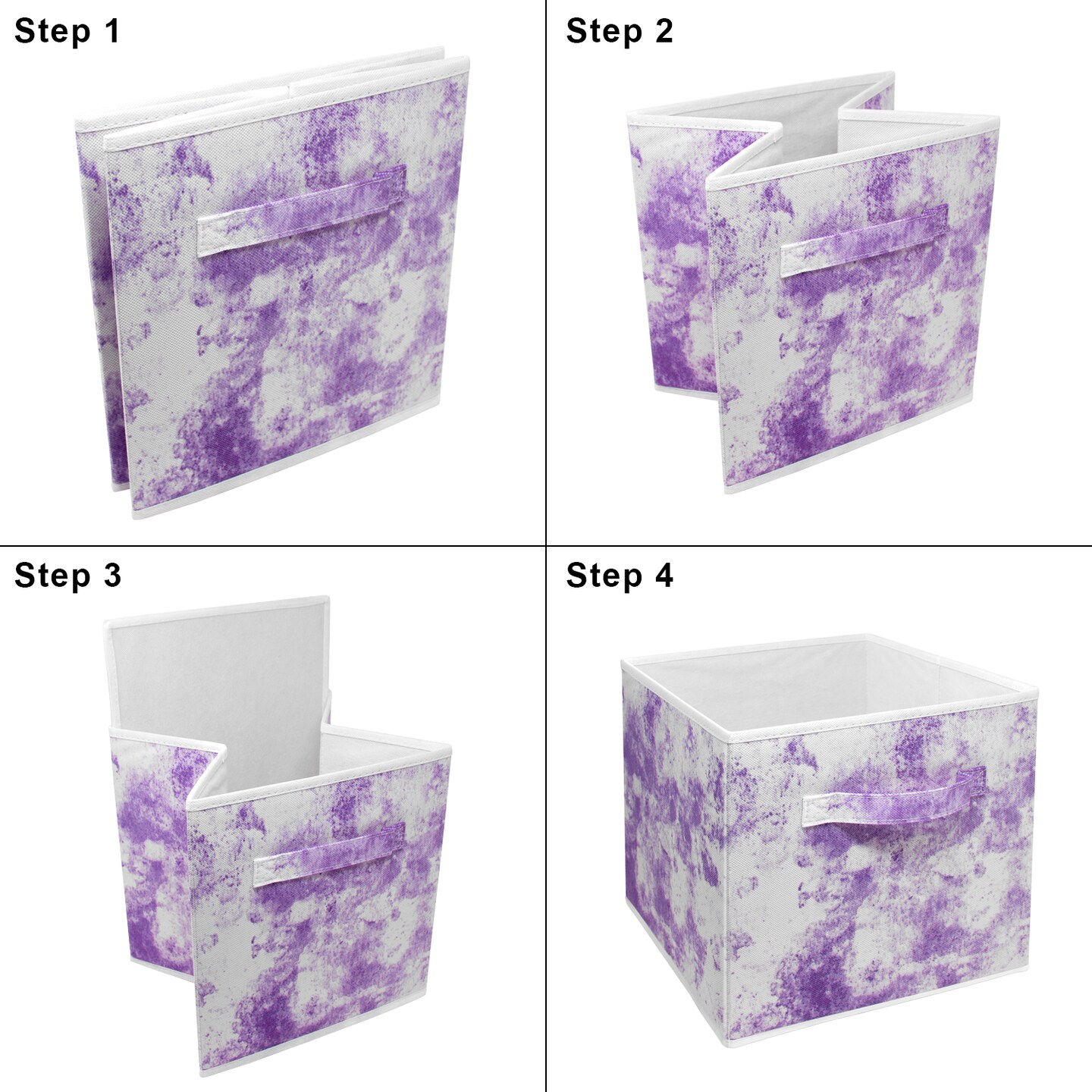Sorbus Fabric Collapsible Cube Storage Bins Set - Tie Dye 4 Pack