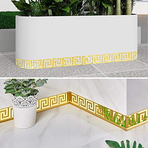 30 Pieces Acrylic Mirror Wall Stickers Mirror Decals Peel and Stick Mirror Tiles Border DIY Adhesive Wall Decor Stickers for Living Room Home Background Decor (Gold)