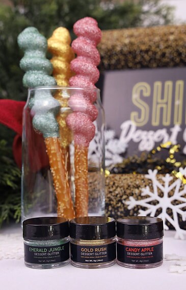 Shine Dessert Glitter: Christmas Holiday Trio - Edible Sparkling Glitter  for Cake Decorating, Baking, Cocktails & Drinks - Kosher, Food Grade FDA  Compliant Edible Glitter